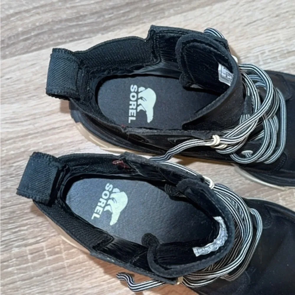 Sorel Brex Black Chalk Lace Up Waterproof Winter Boots Size‎ 6
